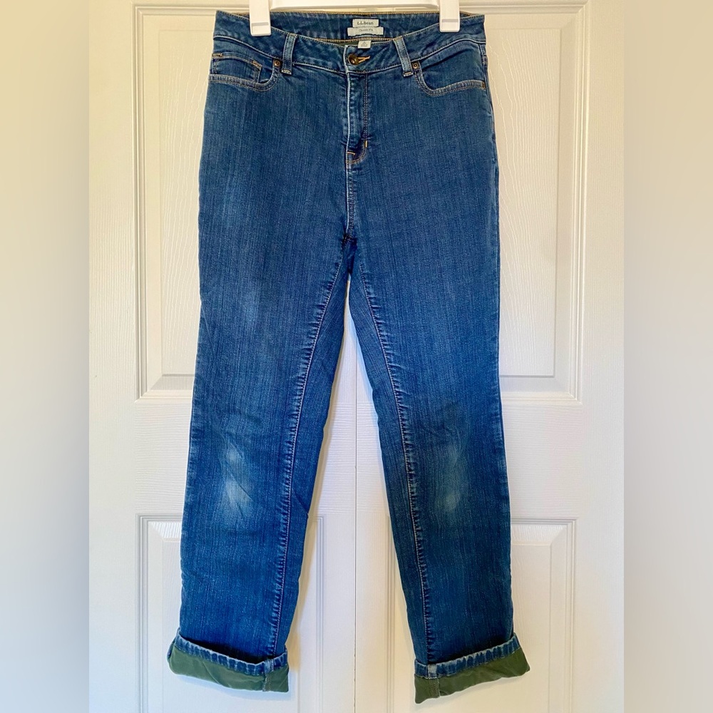 LL Bean Women’s Flannel Lined Classic Fit size 8 Jeans - Picture 4 of 12